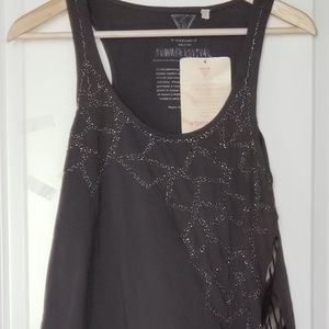 GUESS summer embellished tank with sheer sides